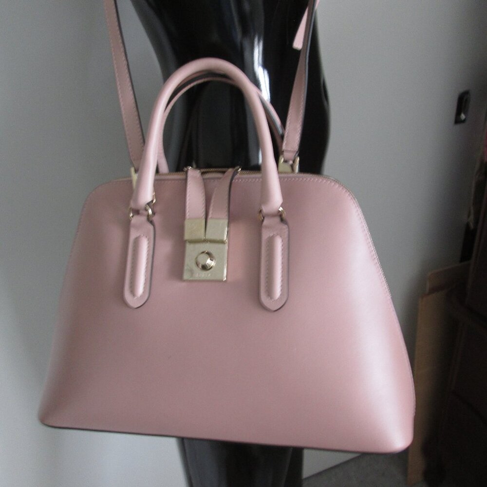 FURLA soft mauve pink leather satchel shouler bag